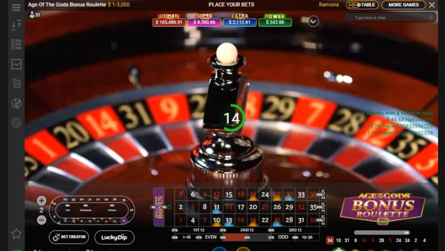 Screen Age of Gods Bonus Roulette 1