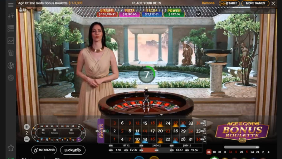 Screen Age of Gods Bonus Roulette 2