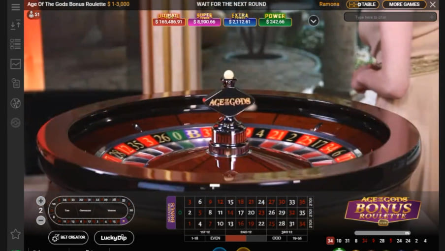 Screen Age of Gods Bonus Roulette 3