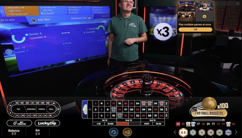 Screen Live Football Roulette 2
