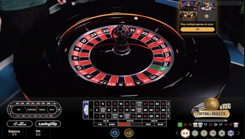 Screen Live Football Roulette 3