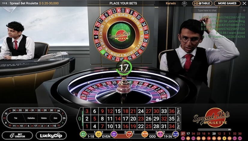 Screen Spread Bet Roulette 2