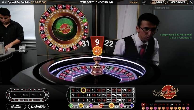 Screen Spread Bet Roulette 3