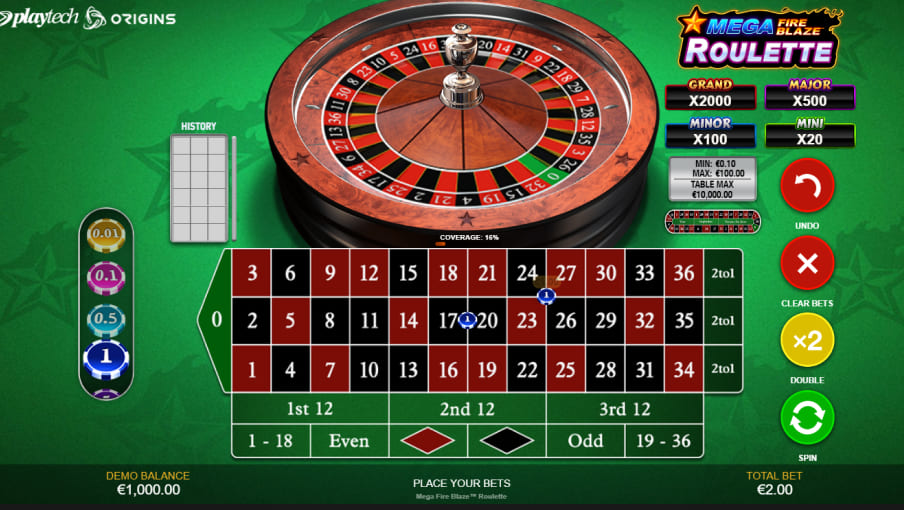 Screen Mega Fire Blaze Roulette 2