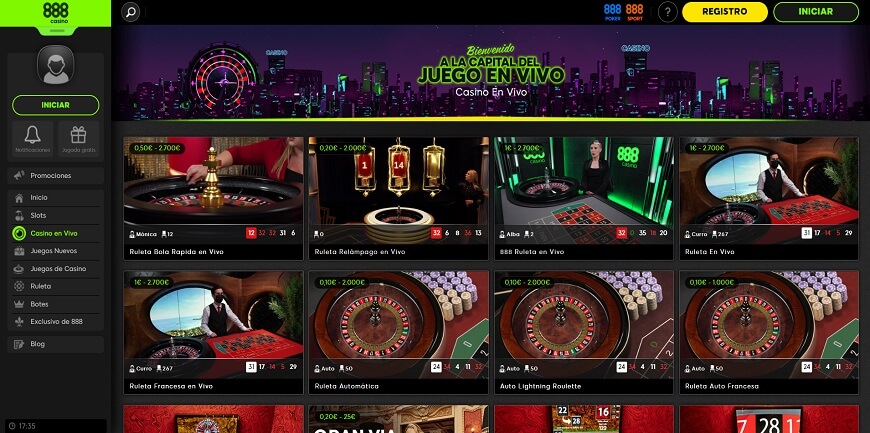 888 Casino screen 1